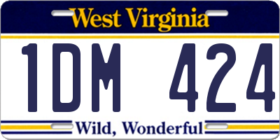 WV license plate 1DM424
