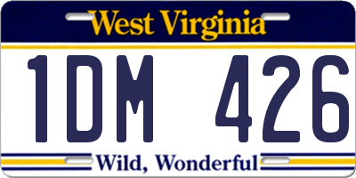 WV license plate 1DM426