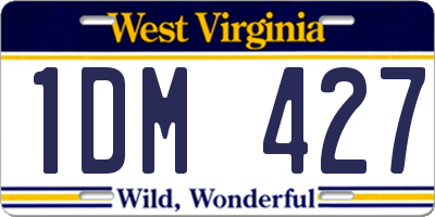 WV license plate 1DM427