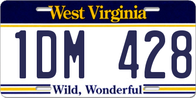 WV license plate 1DM428