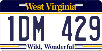 WV license plate 1DM429