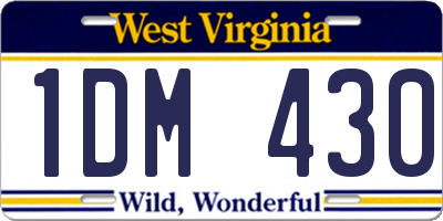 WV license plate 1DM430