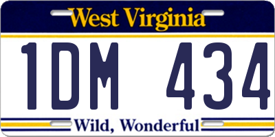 WV license plate 1DM434