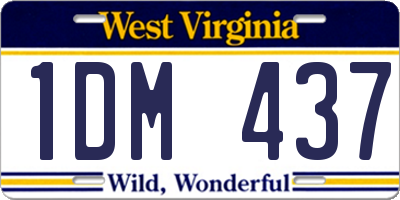 WV license plate 1DM437