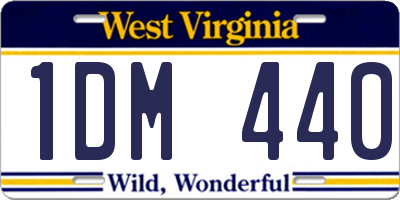 WV license plate 1DM440