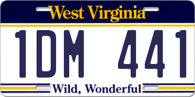 WV license plate 1DM441