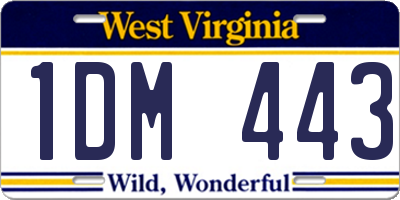 WV license plate 1DM443