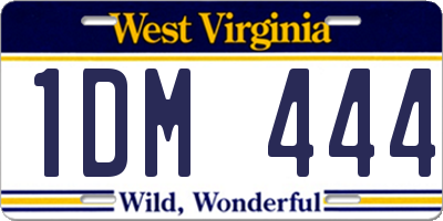WV license plate 1DM444