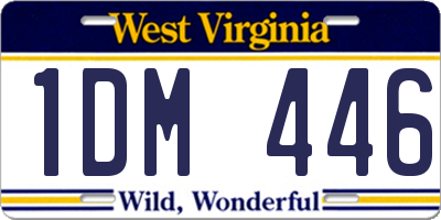 WV license plate 1DM446