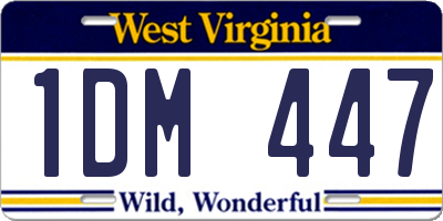WV license plate 1DM447