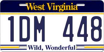 WV license plate 1DM448