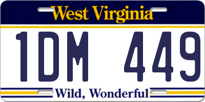 WV license plate 1DM449
