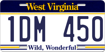 WV license plate 1DM450