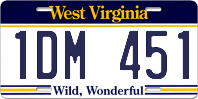 WV license plate 1DM451