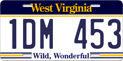 WV license plate 1DM453