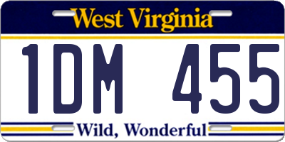 WV license plate 1DM455