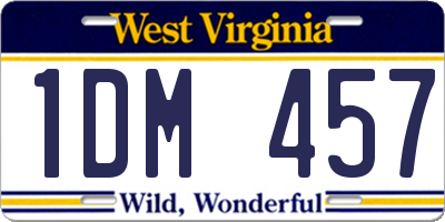 WV license plate 1DM457