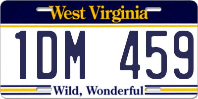 WV license plate 1DM459