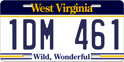 WV license plate 1DM461