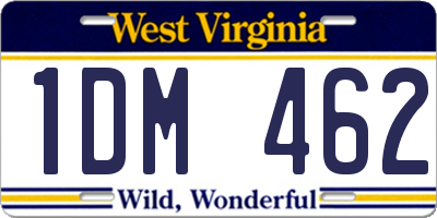 WV license plate 1DM462