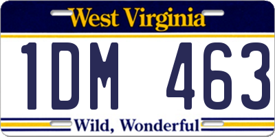 WV license plate 1DM463