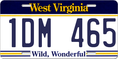 WV license plate 1DM465