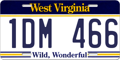 WV license plate 1DM466