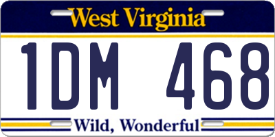 WV license plate 1DM468