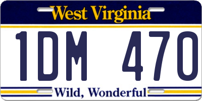 WV license plate 1DM470