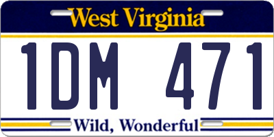 WV license plate 1DM471