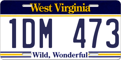 WV license plate 1DM473