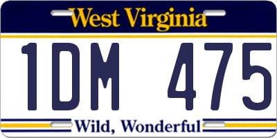 WV license plate 1DM475