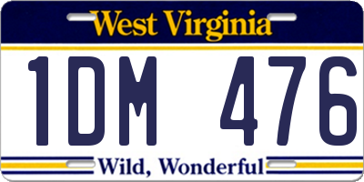 WV license plate 1DM476