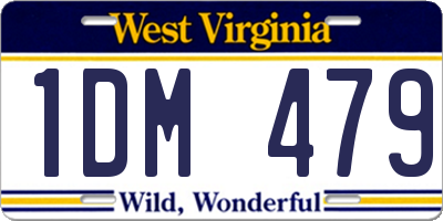 WV license plate 1DM479