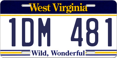 WV license plate 1DM481