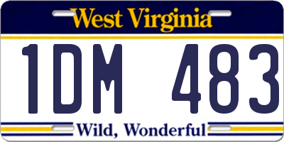 WV license plate 1DM483