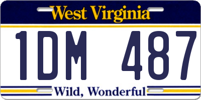 WV license plate 1DM487