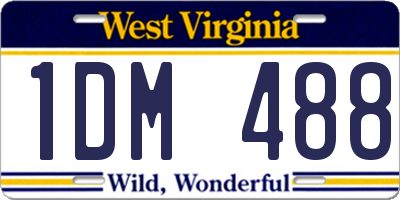 WV license plate 1DM488