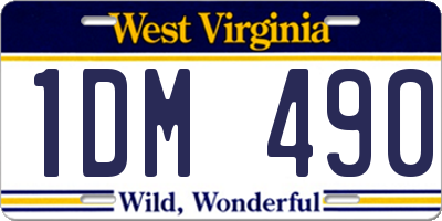 WV license plate 1DM490