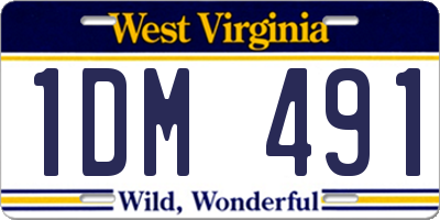 WV license plate 1DM491