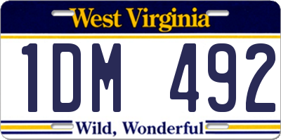 WV license plate 1DM492