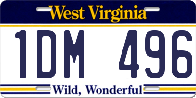 WV license plate 1DM496