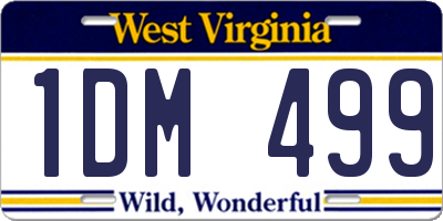 WV license plate 1DM499