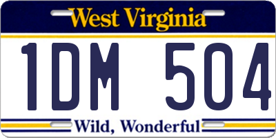 WV license plate 1DM504