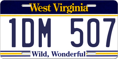 WV license plate 1DM507
