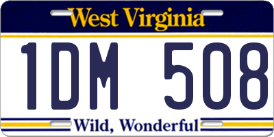 WV license plate 1DM508