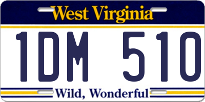 WV license plate 1DM510
