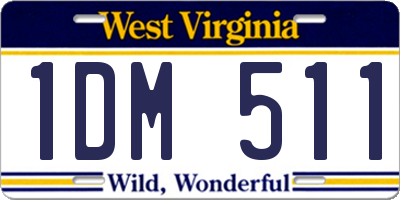 WV license plate 1DM511