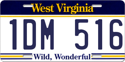 WV license plate 1DM516