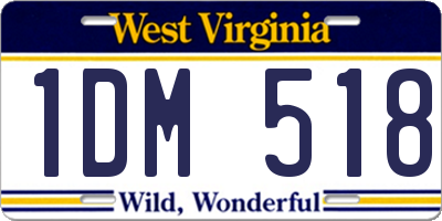 WV license plate 1DM518
